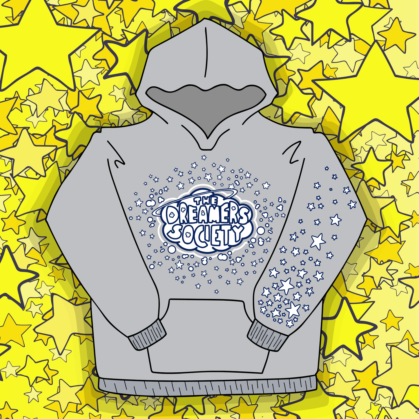 Grey Astro Pull - Over Hoodie