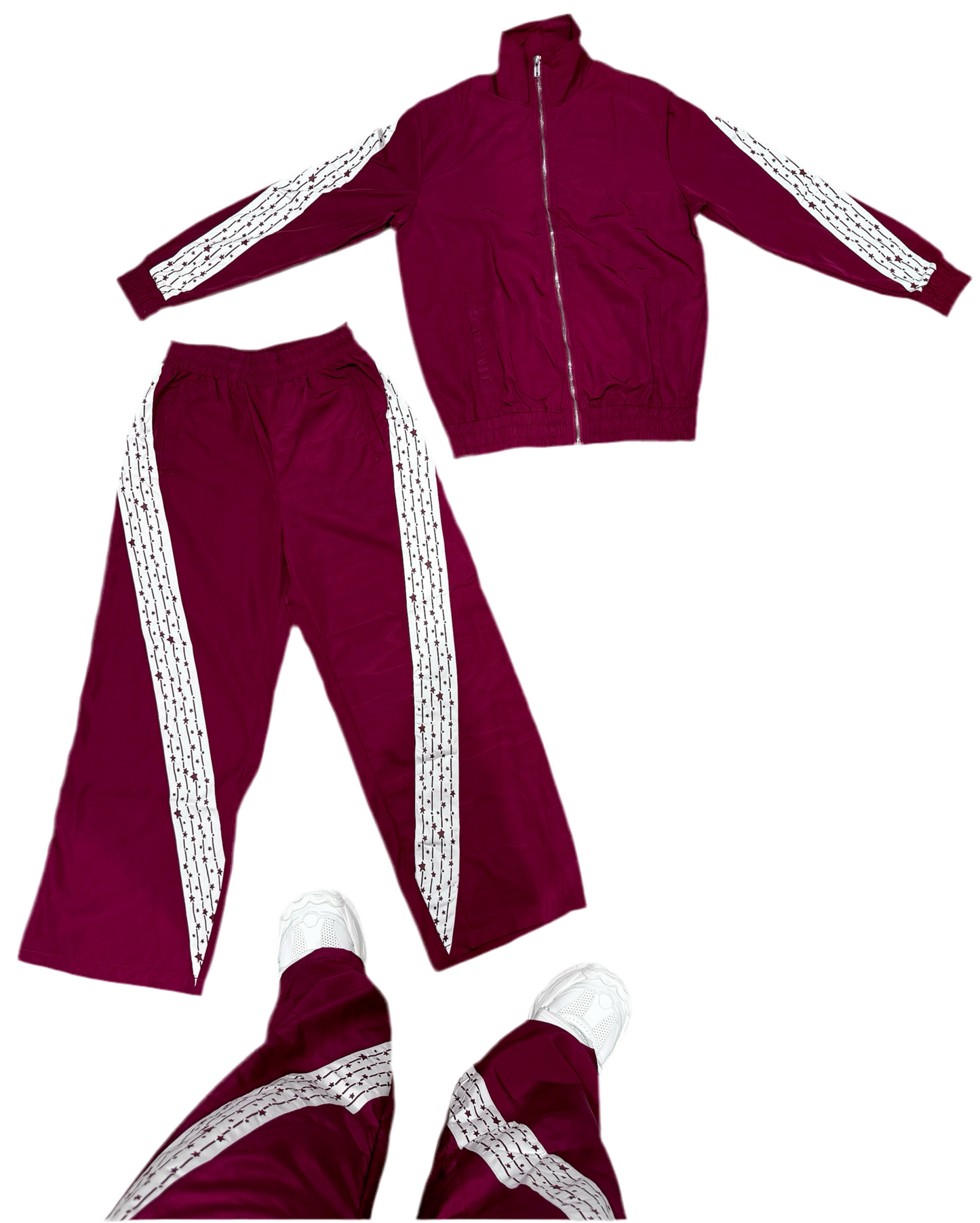 Burgundy Star Struck ⭐️ Track-Suit