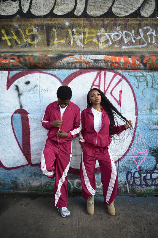 Burgundy Star Struck ⭐️ Track-Suit